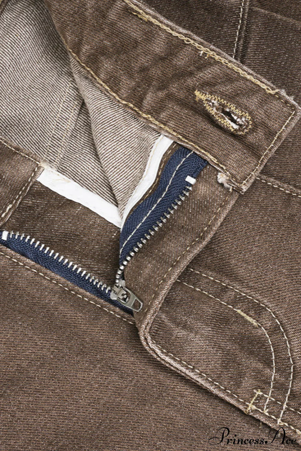 Retro Maillard Distressed Wide Leg Floor Jeans - Image 3