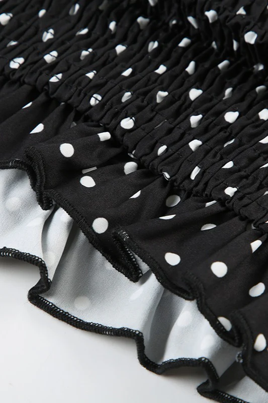 Retro Polka Dot Halter Cami Blouse - Image 4