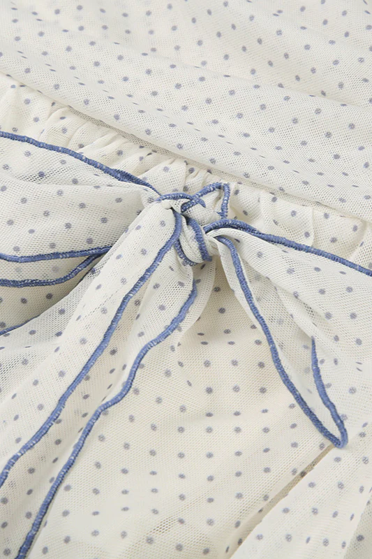 Retro Polka Dot Tie Mini Skirt - Image 5