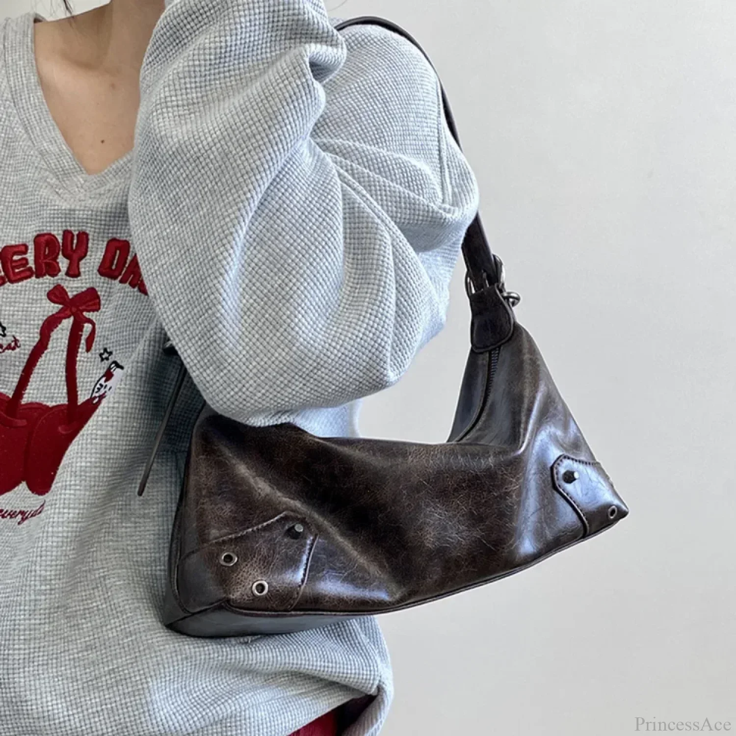 Retro PU Leather Y2K Shoulder Bag - Image 5