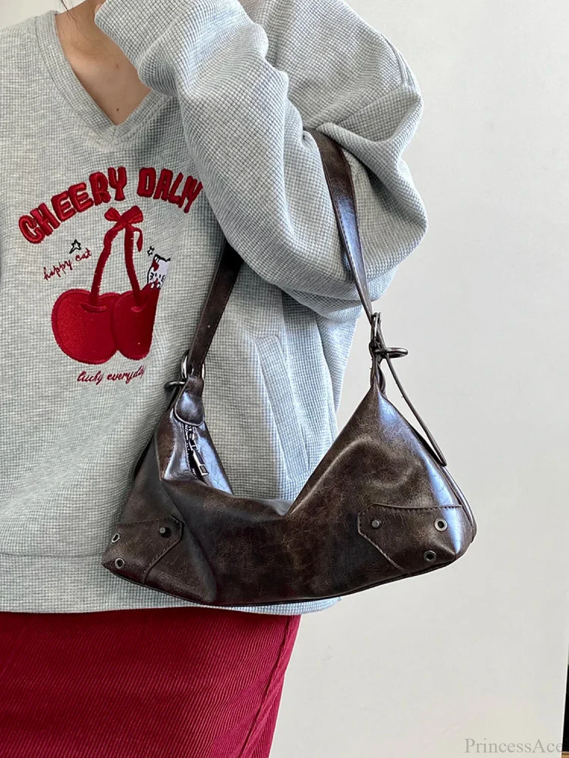 Retro PU Leather Y2K Shoulder Bag - Image 6
