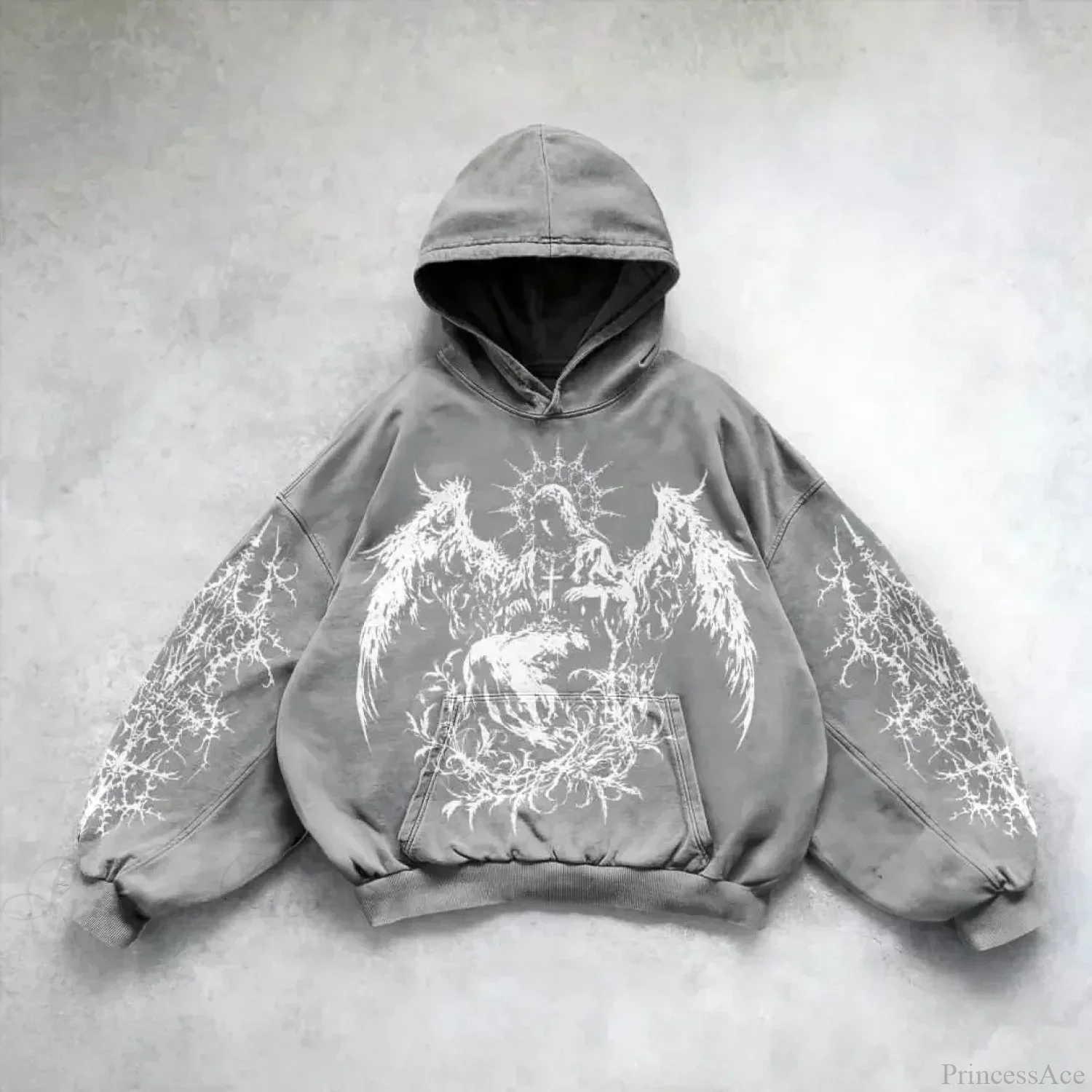 Retro Punk Printed Hoodie - Image 10