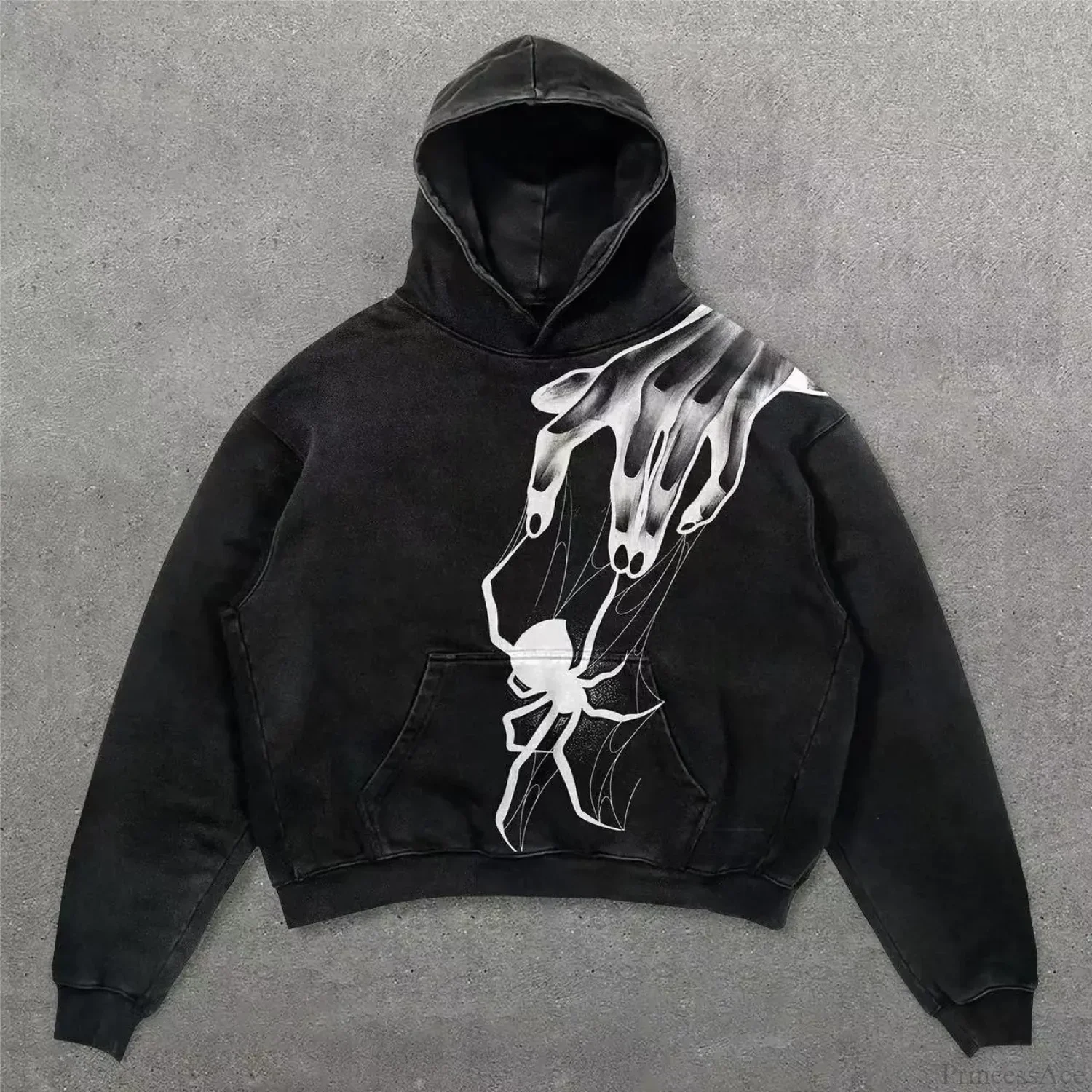 Retro Punk Printed Hoodie - Image 2
