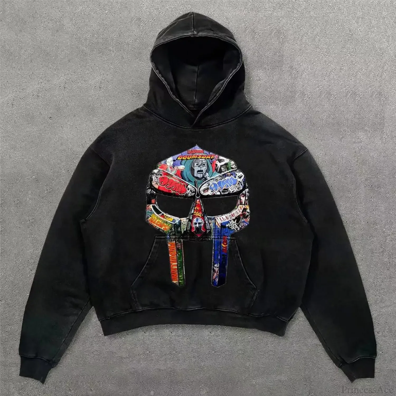 Retro Punk Printed Hoodie - Image 4
