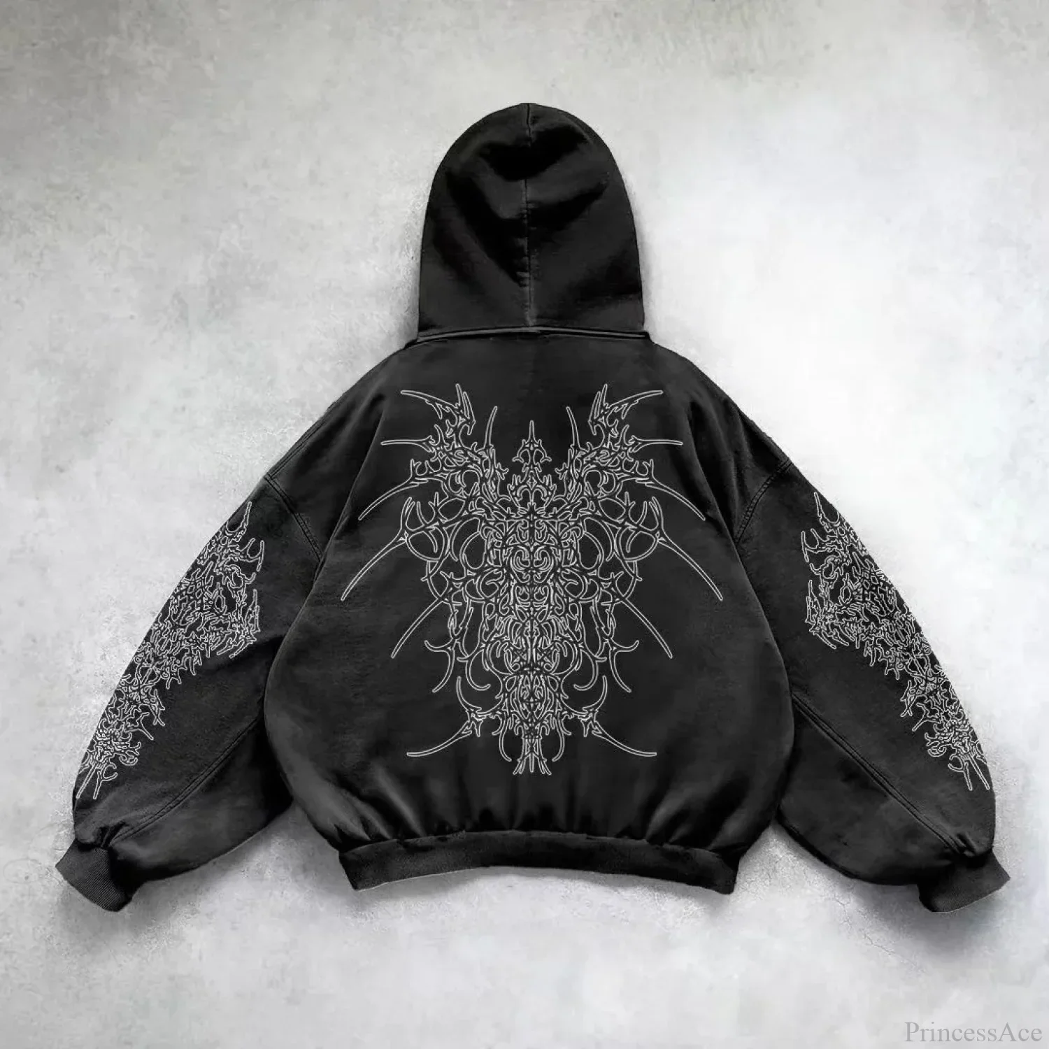 Retro Punk Printed Hoodie - Image 5