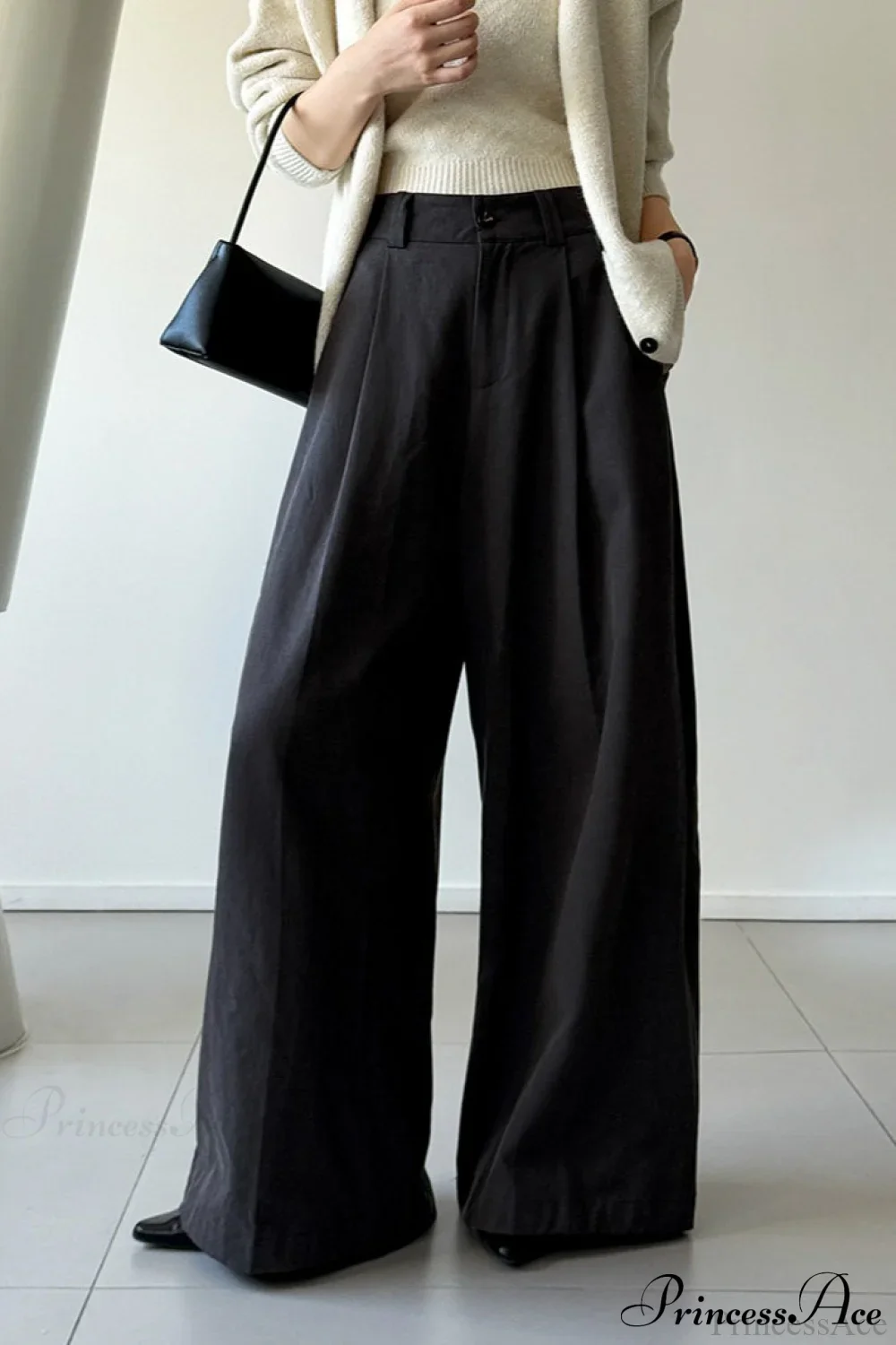 Retro Relaxed High-Waisted Wide-Leg Pants - Image 5