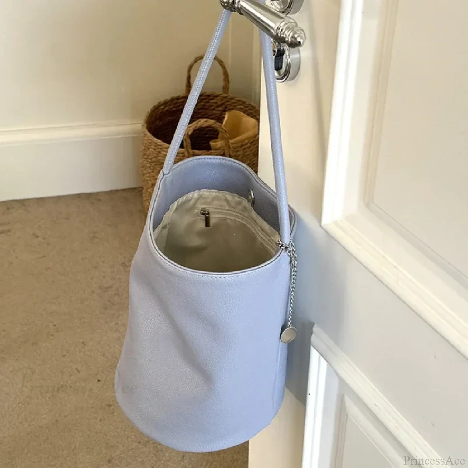 Retro Soft Leather Bucket Shoulder Bag - Image 3
