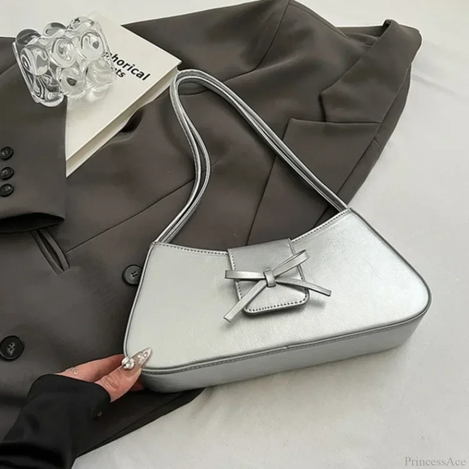 Retro Spring PU Leather Underarm Shoulder Bag - Image 10