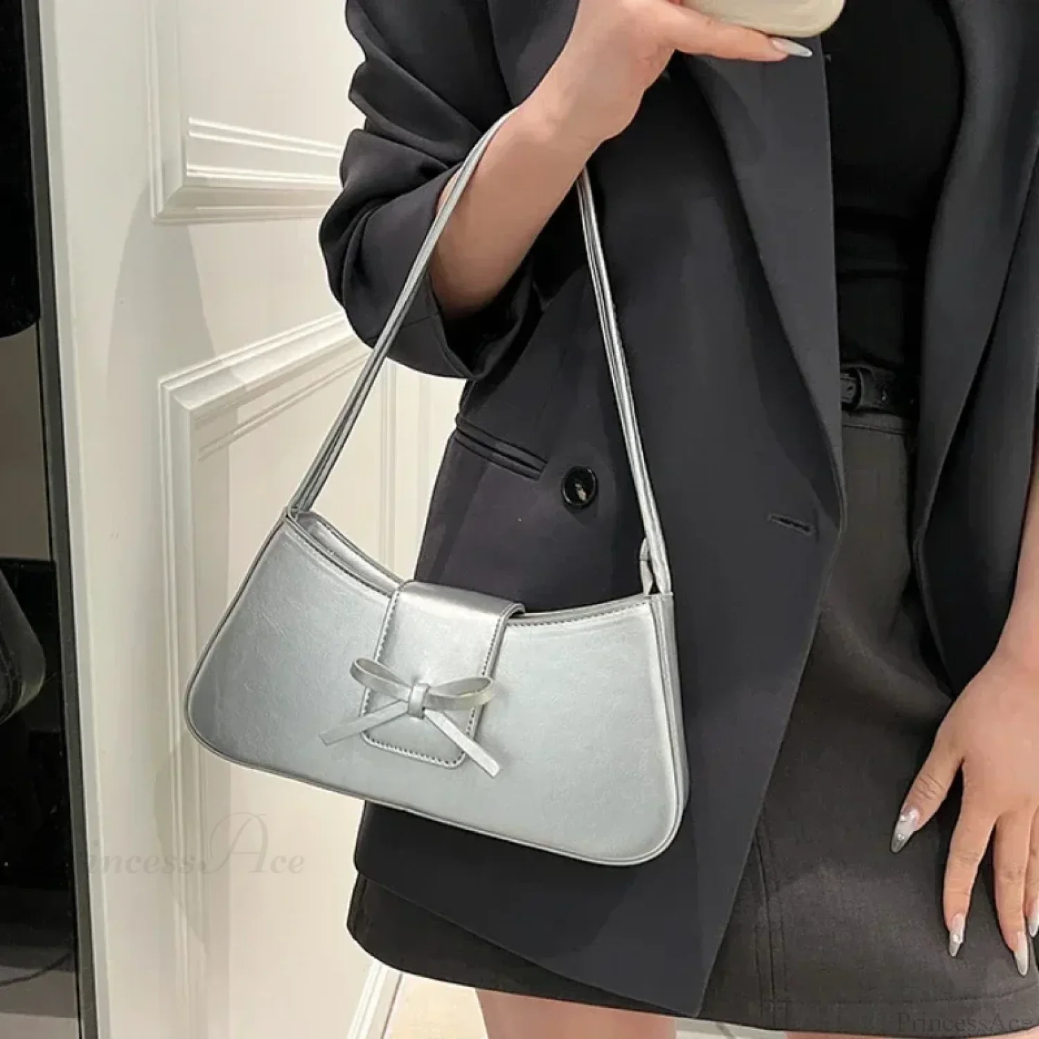 Retro Spring PU Leather Underarm Shoulder Bag - Image 2