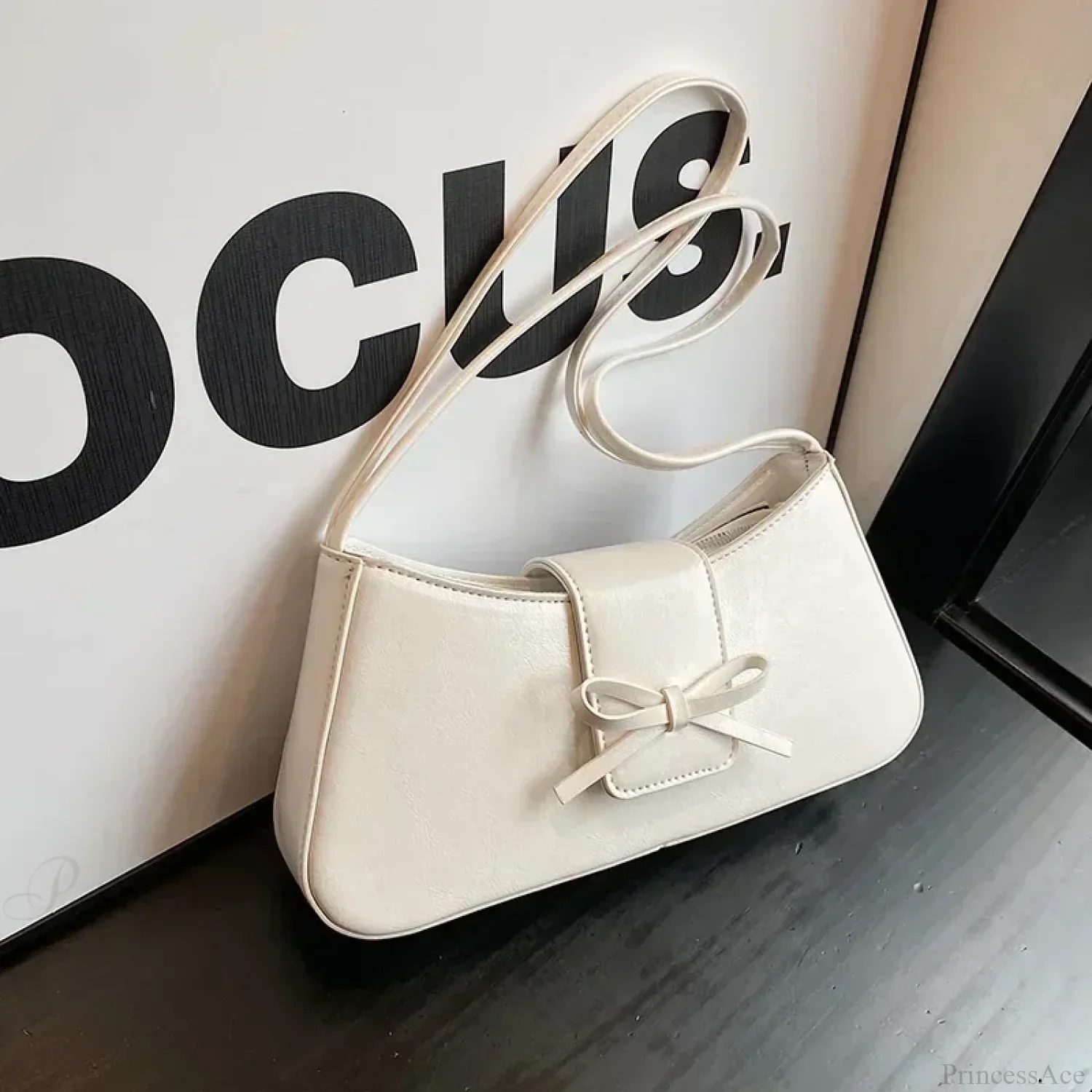 Retro Spring PU Leather Underarm Shoulder Bag - Image 4