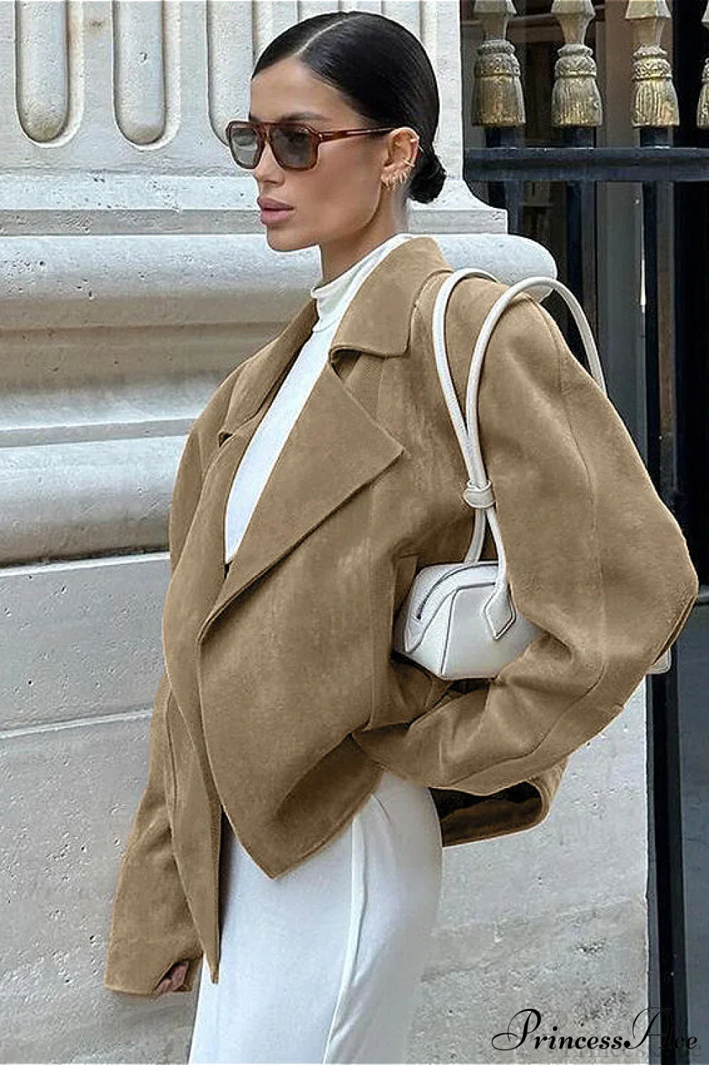 Retro Suede Blazer collar Loose Work Coat