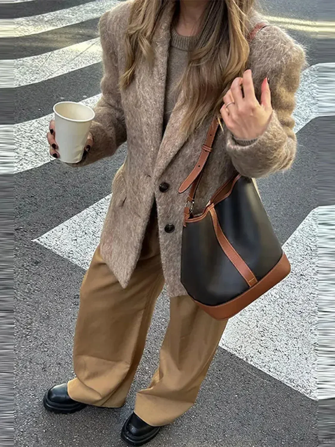 Retro Wool Button Turn-Down Overcoat - Image 2