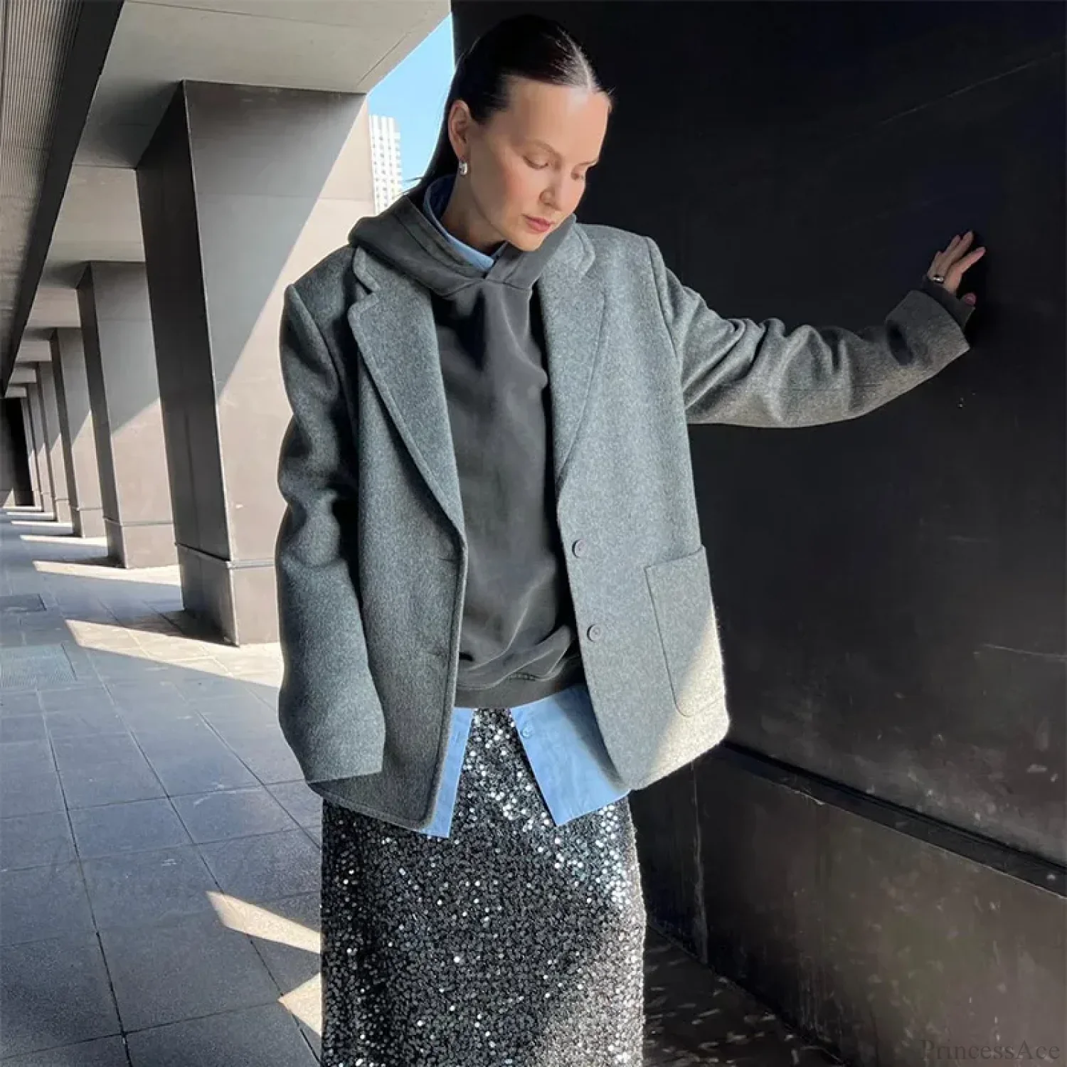 Retro Wool Button Turn-Down Overcoat - Image 6