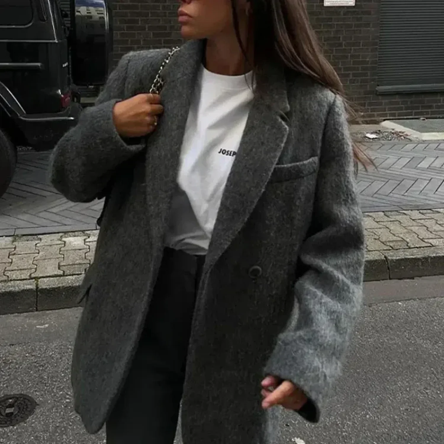 Retro Wool Button Turn-Down Overcoat - Image 7