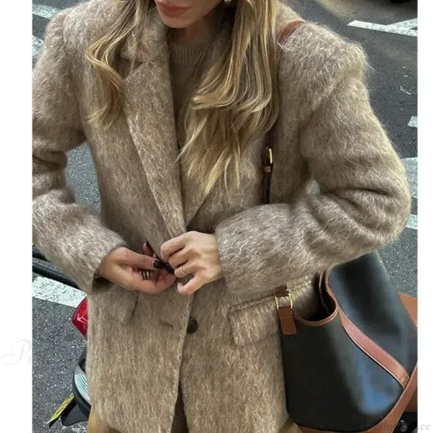 Retro Wool Button Turn-Down Overcoat - Image 8