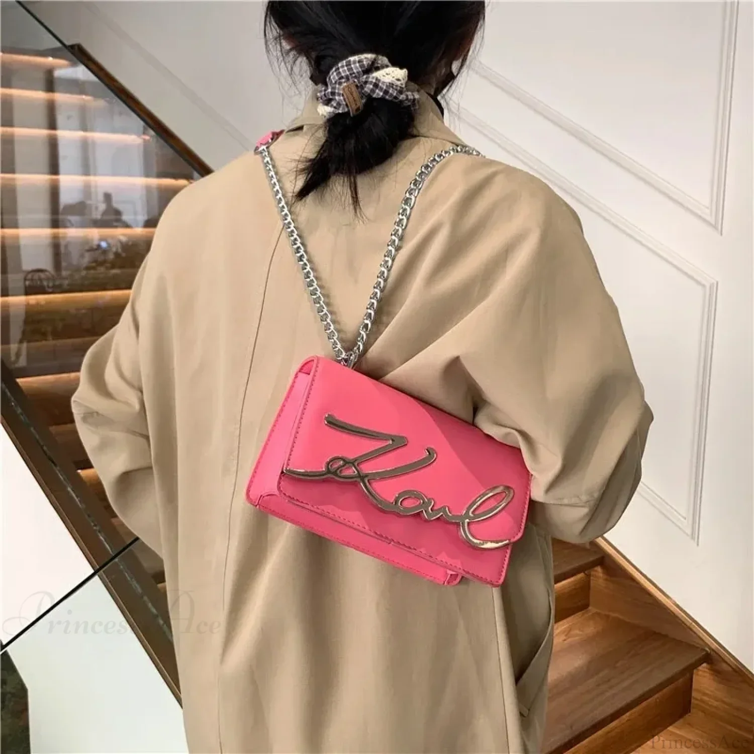 Retro Zipper Square Shoulder Tote Bag - Image 4
