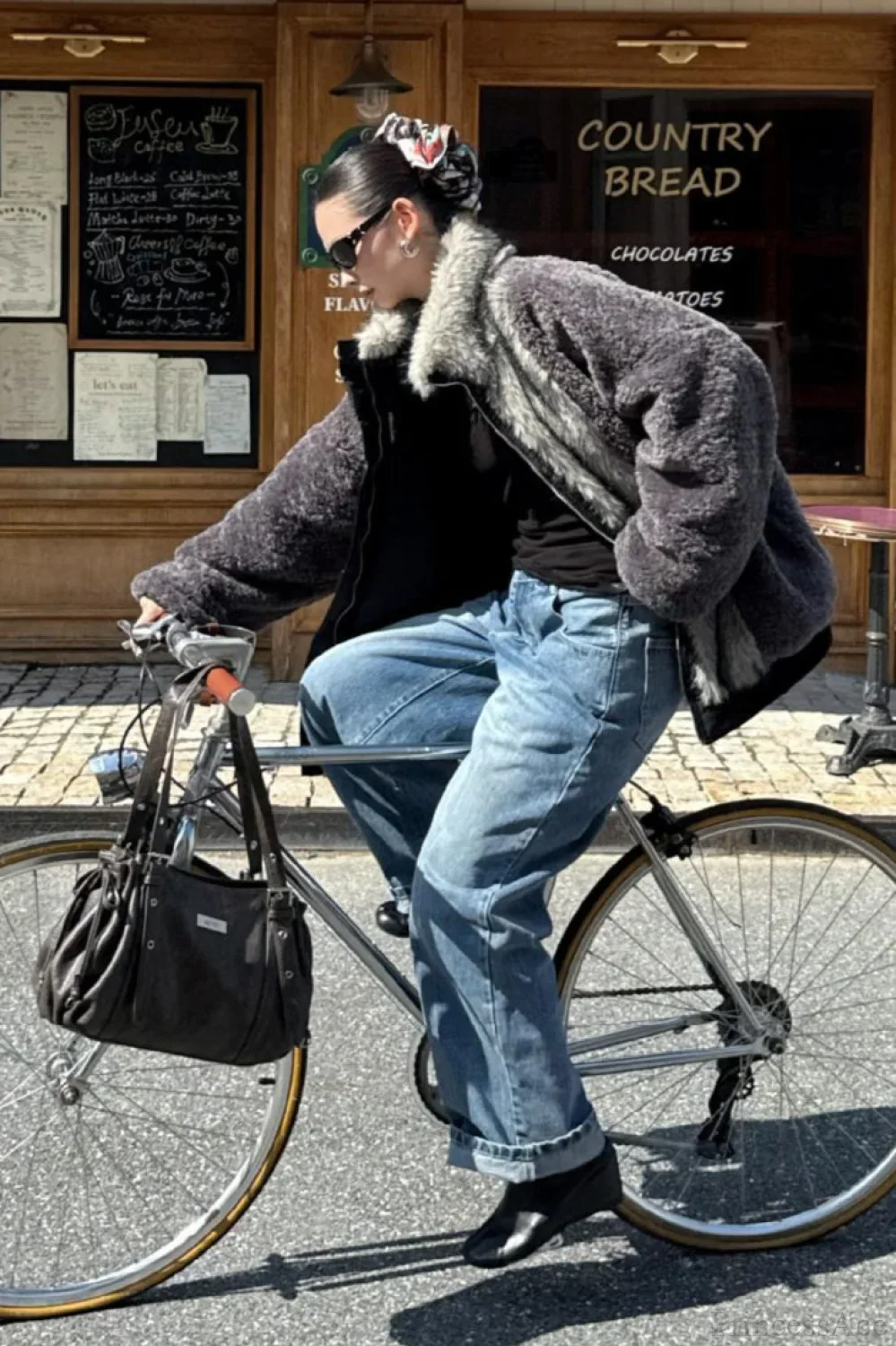 Reversible Patchwork Color Block Fleece Coat - Image 7