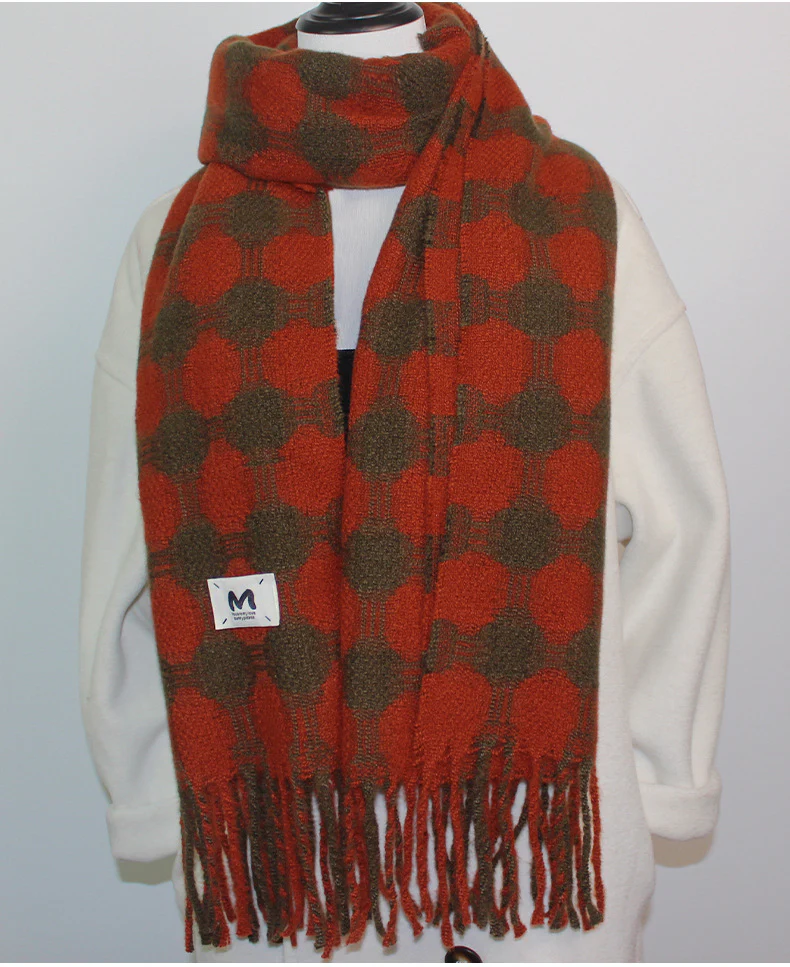 Reversible Polka Dot Fringe Scarf - Image 4