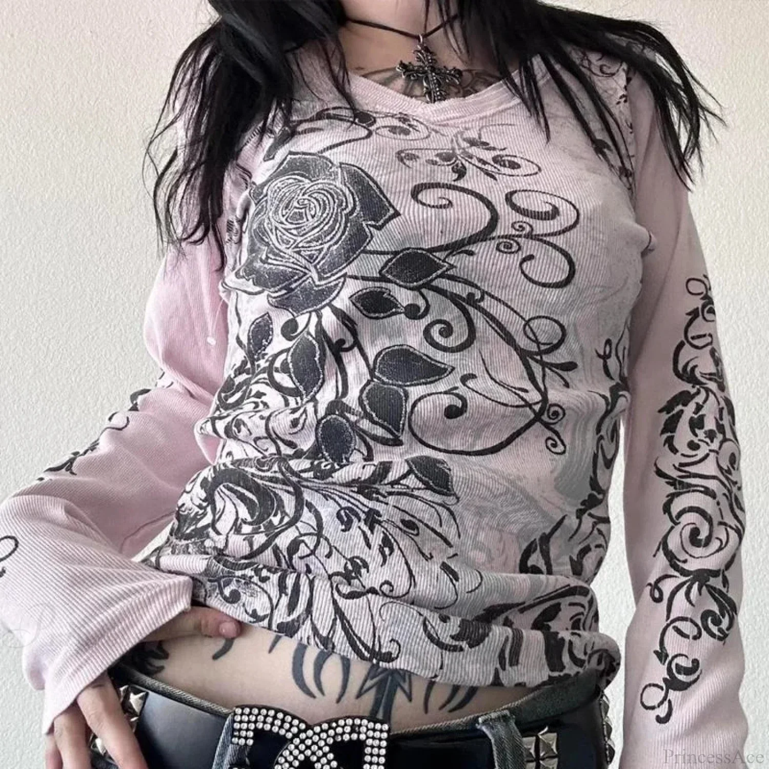 Rhinestone Graphic Knit Top - Image 9