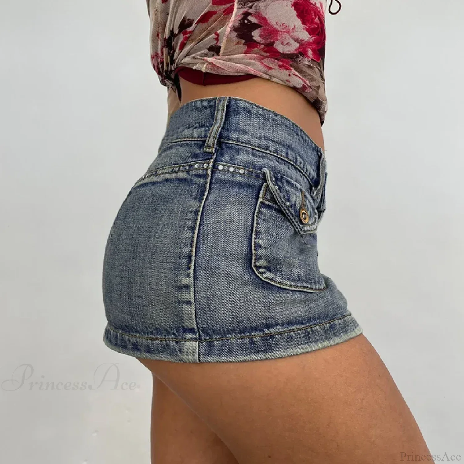 Rhinestone Punk Pocket Skirt - Image 3