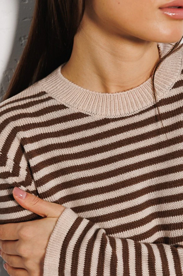 Ribbed Colorblock Striped Knit Sweater - Image 6