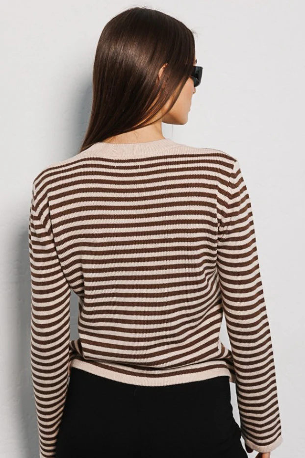Ribbed Colorblock Striped Knit Sweater - Image 7