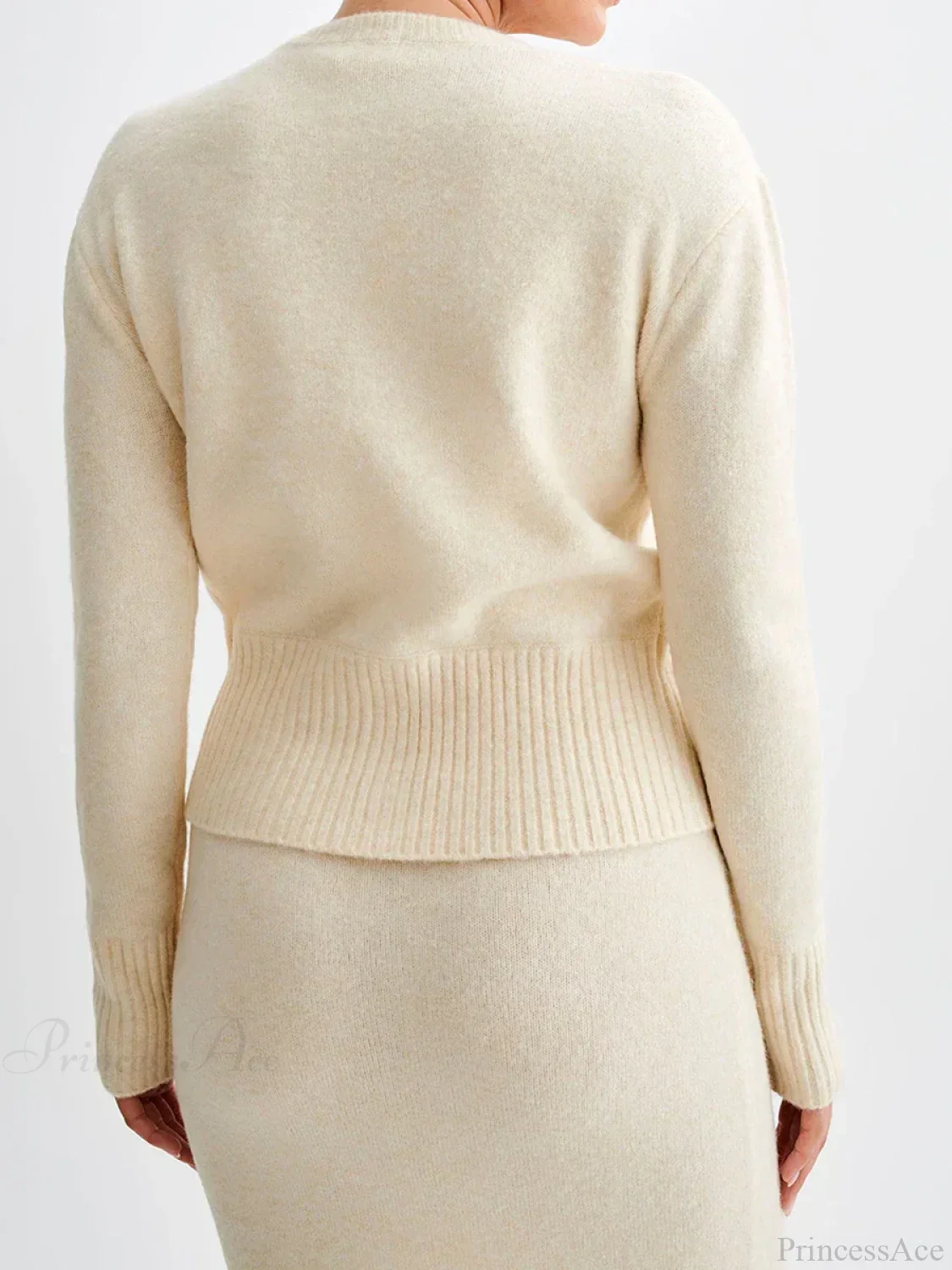 Ribbed Long Sleeve Button Cardigan - Image 2