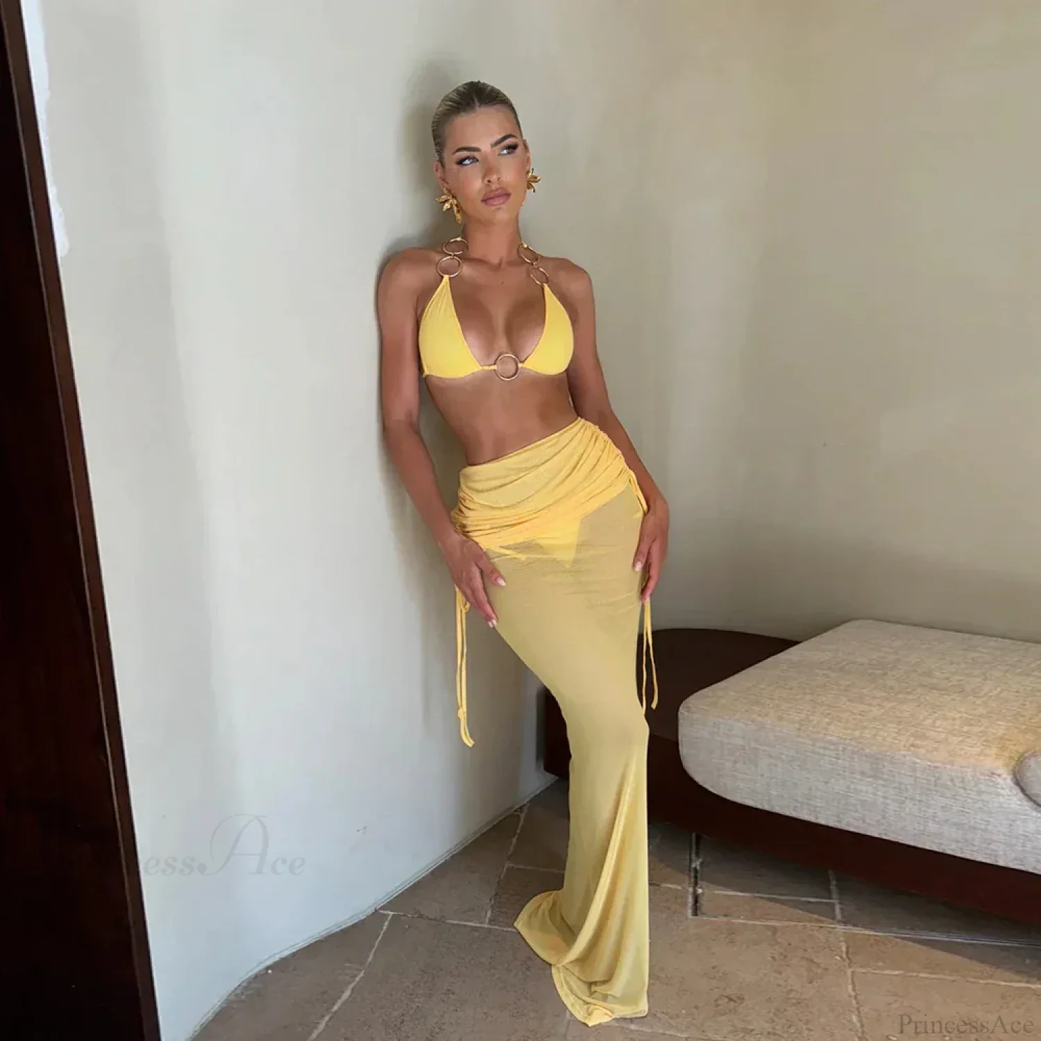 Ring Long Sleeve Three Piece Swimsuit - Image 2