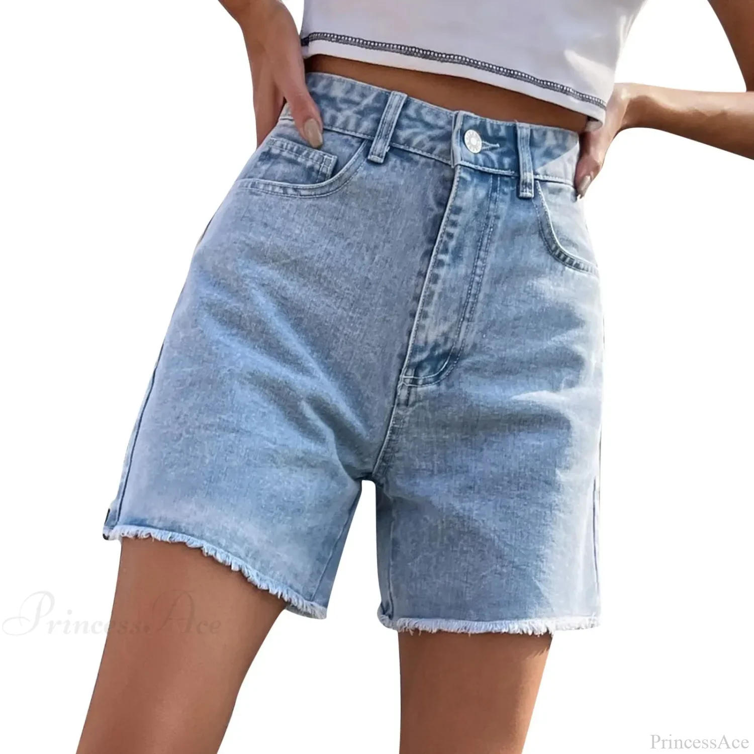 Ripped Hole Hem Denim Hotpants Short - Image 11