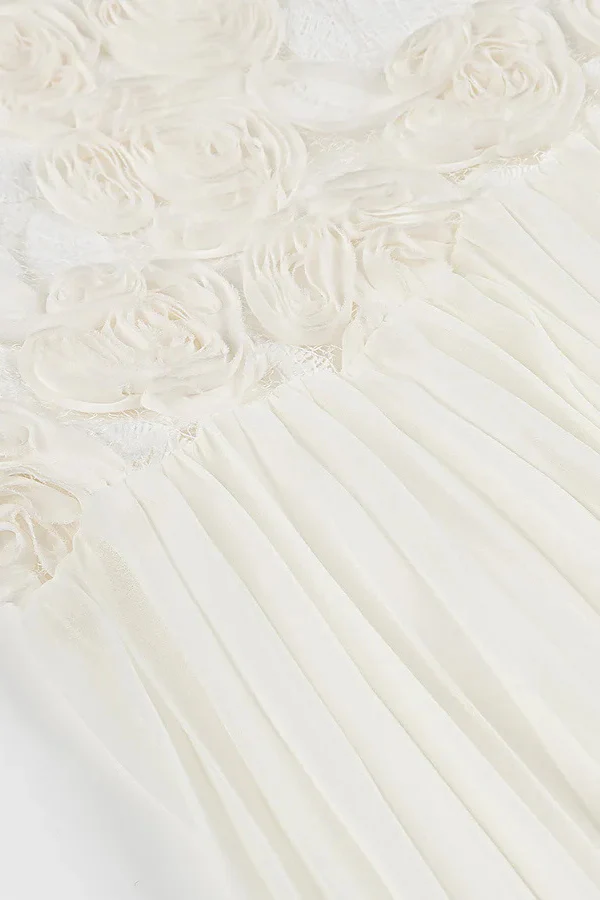 Rose Appliqué Ruffle Cami Maxi Dress - Image 4