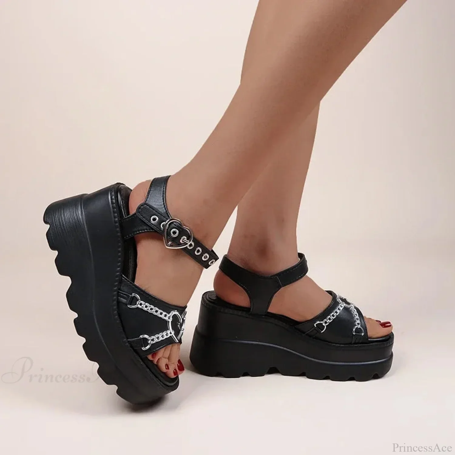 Rose Wedge Medieval Platform Sandal - Image 2