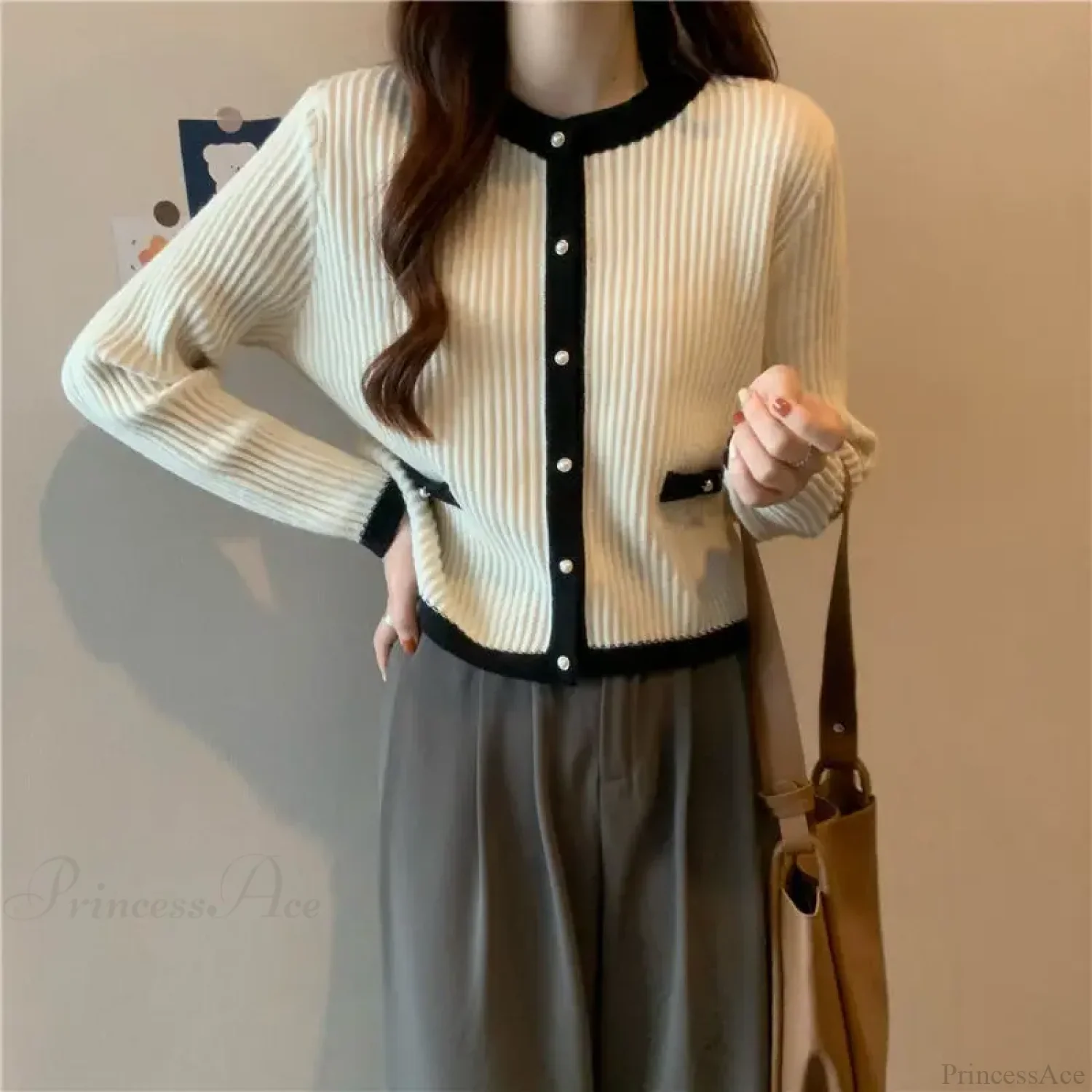 Round Neck Button Fashion Cardigan - Image 4