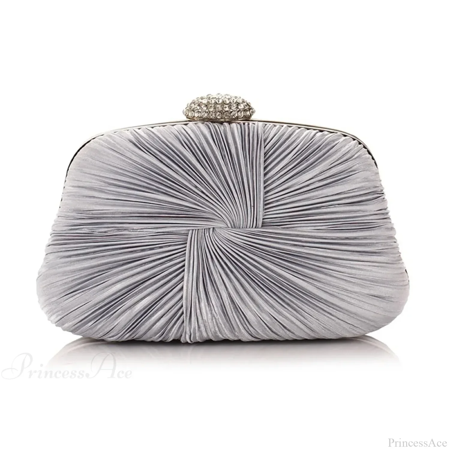 Royal Blue Pleat Pillow Shaped Clutch Bag Wedding Bridal Party Purse - Image 6