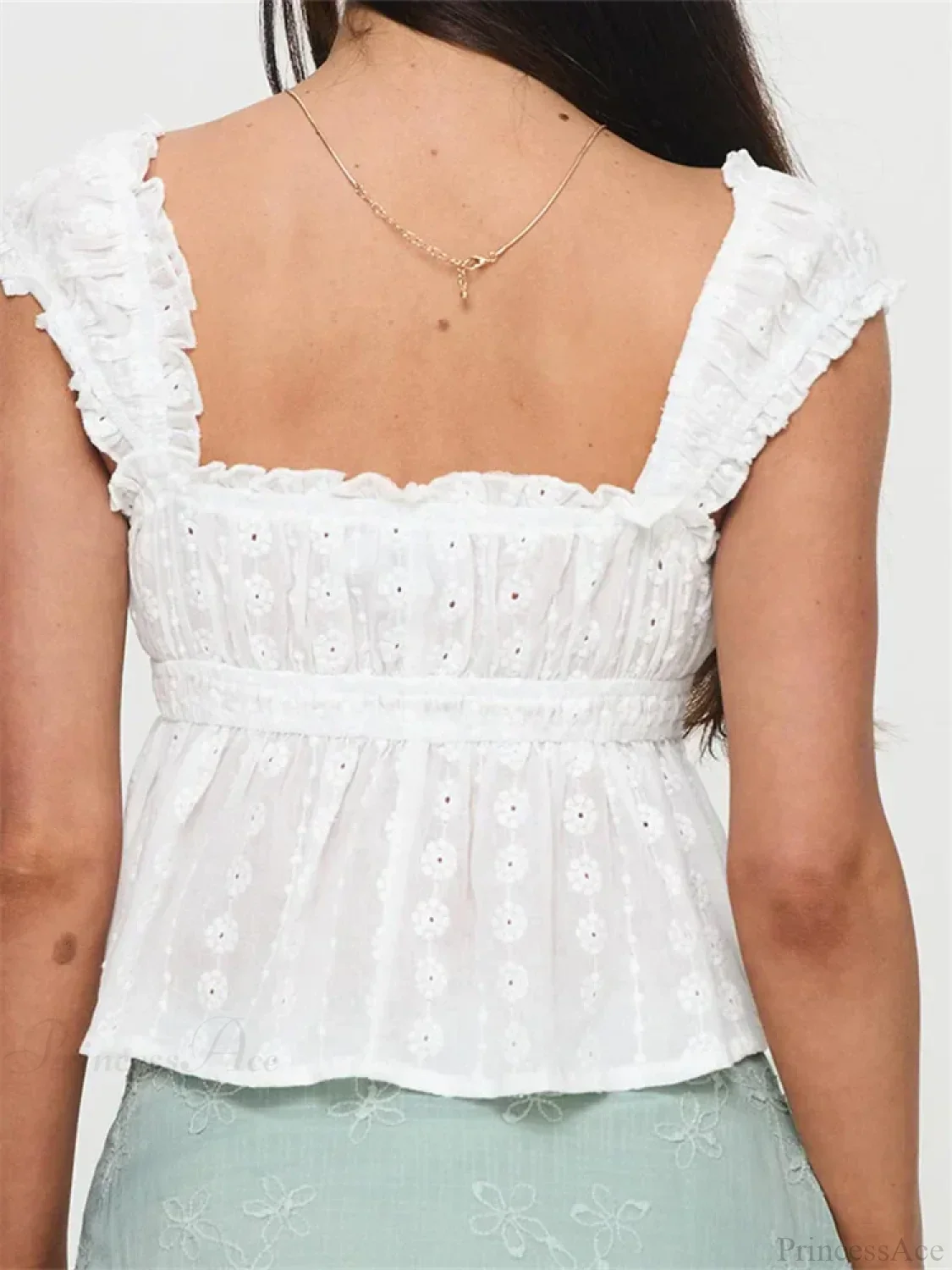 Ruched Casual Lace Grunge Aesthetic Crop Top - Image 4