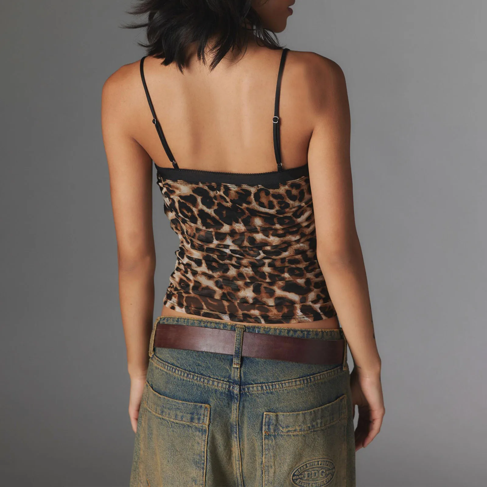 Ruched Spaghetti Strap Crop Top - Image 6