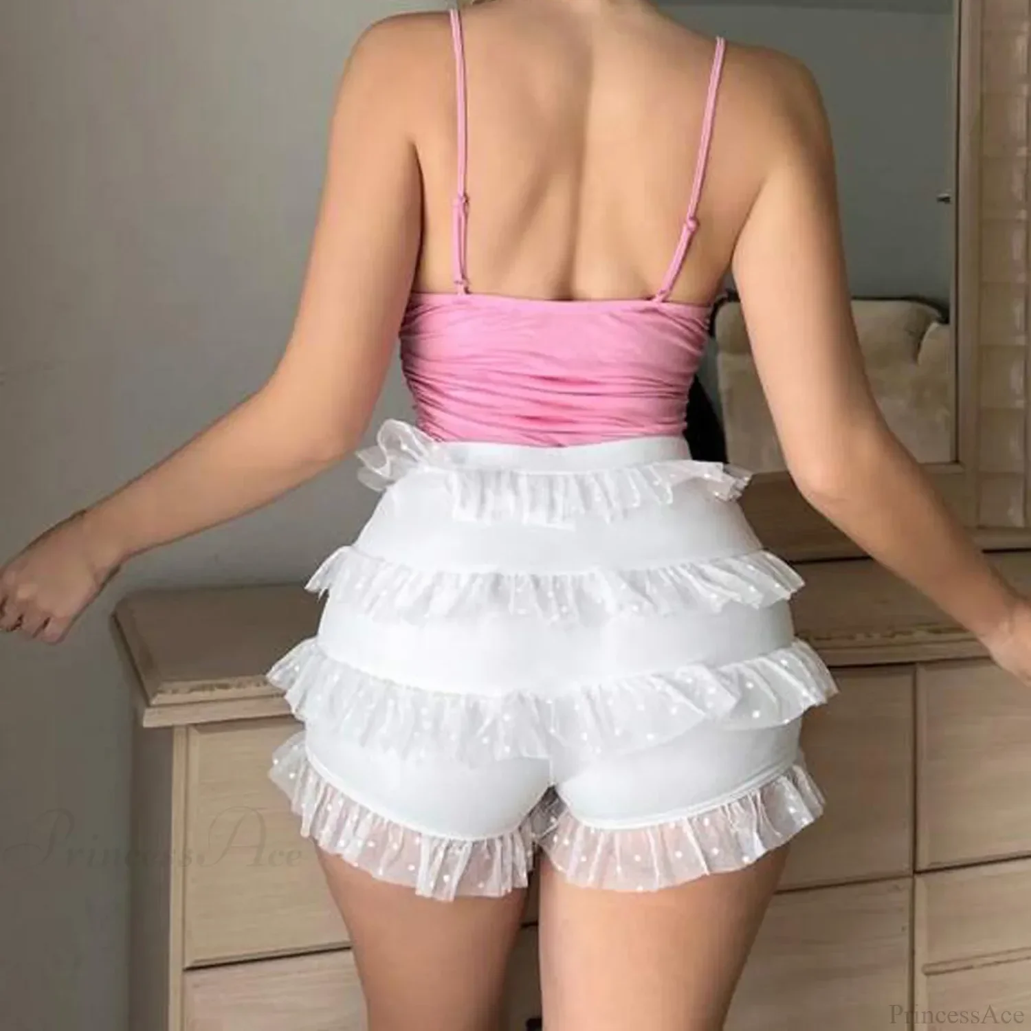 Ruffle Frilly Lace High-Waist Short - Image 3