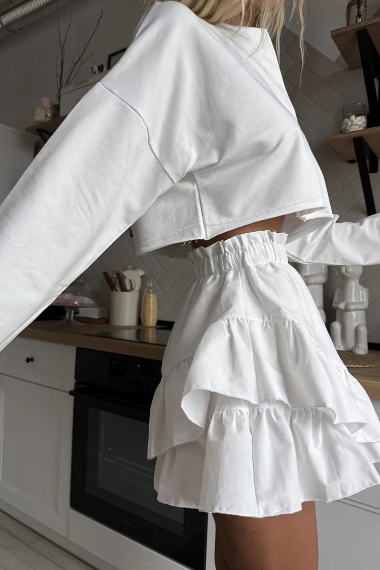 Ruffled High Waist Tiered Skirt - Image 3