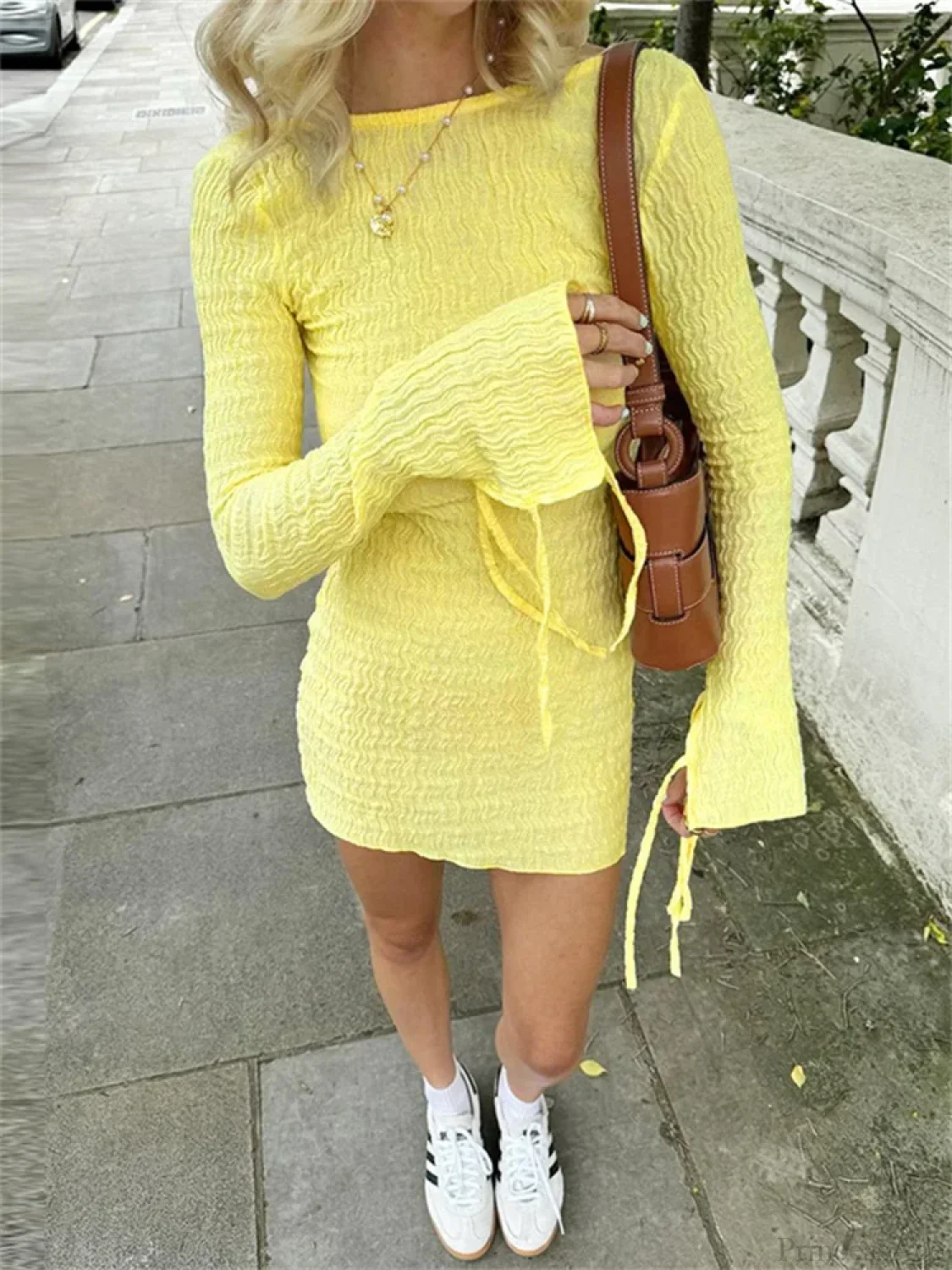 Ruffled Long Sleeve Mini Dress - Image 5