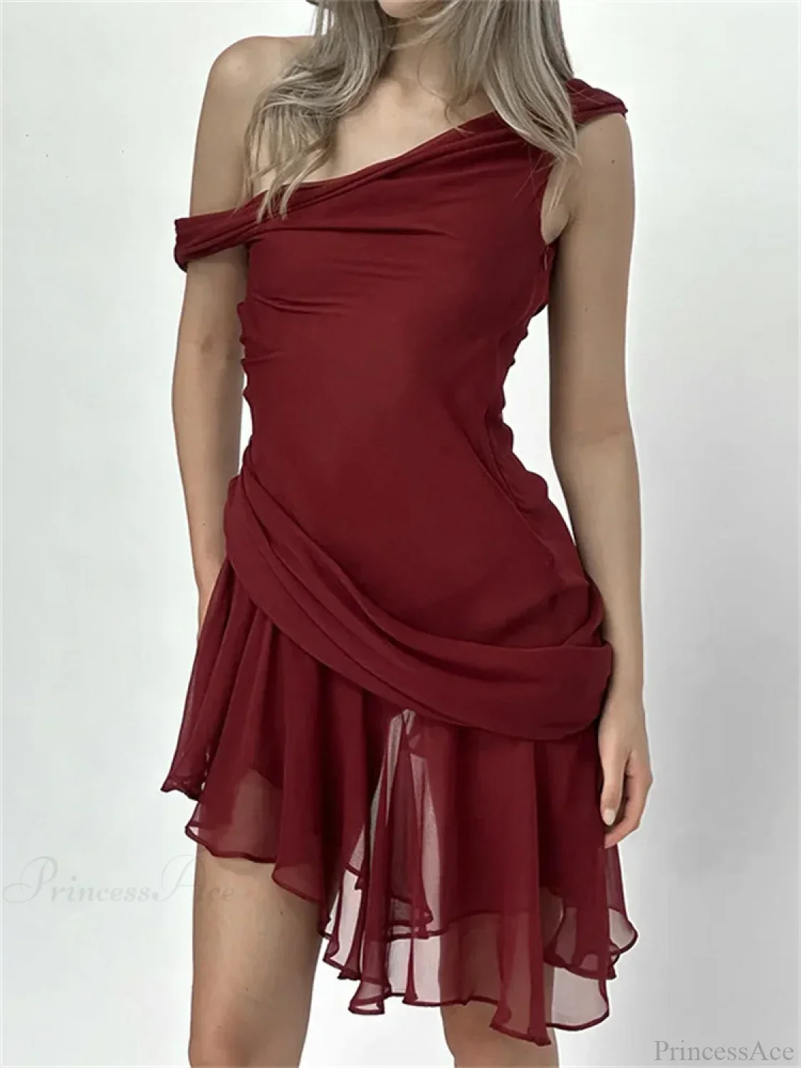 Ruffled Mesh Patchwork Mini Dress - Image 6