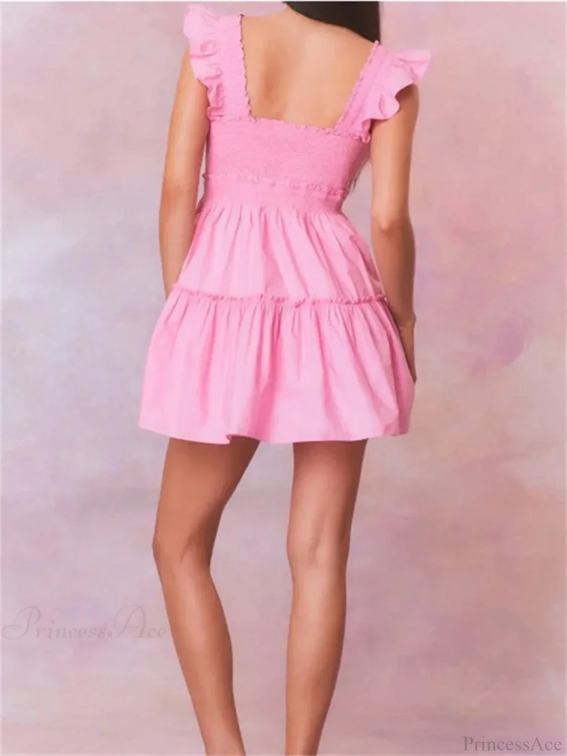 Ruffled Pleated Strap Mini Dress - Image 3