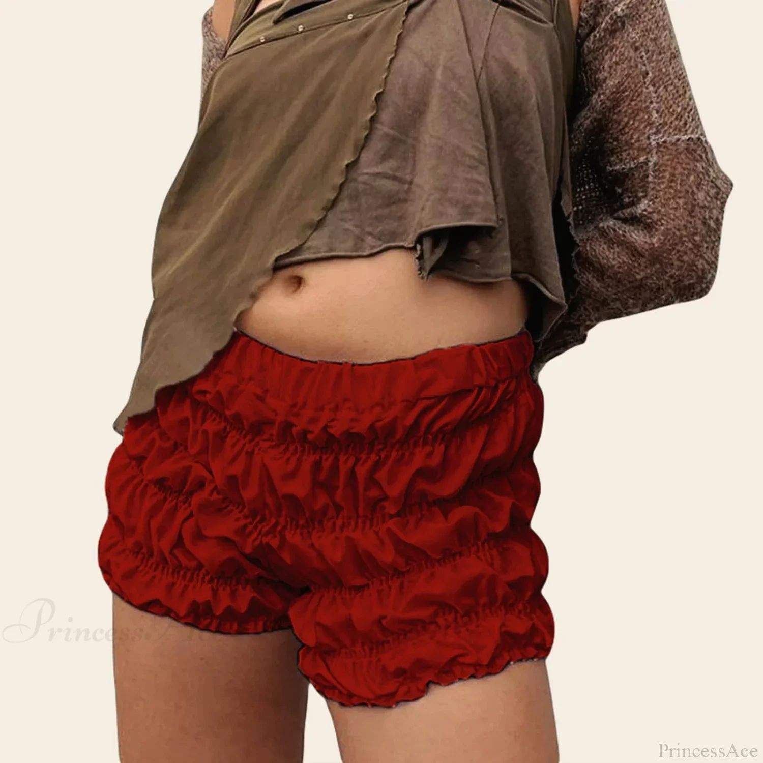 Ruffled Ruched Solid Bloomer Short - Image 4