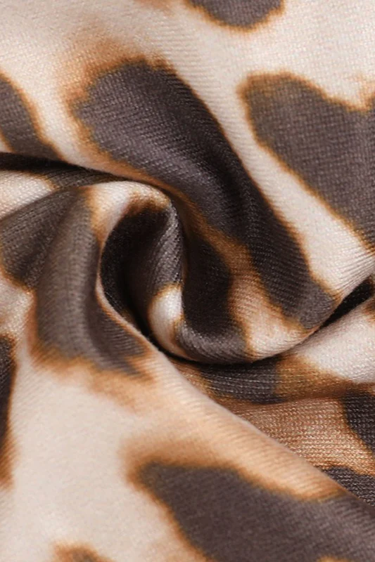 Ruffled Tie Leopard Print Mini Dress - Image 4