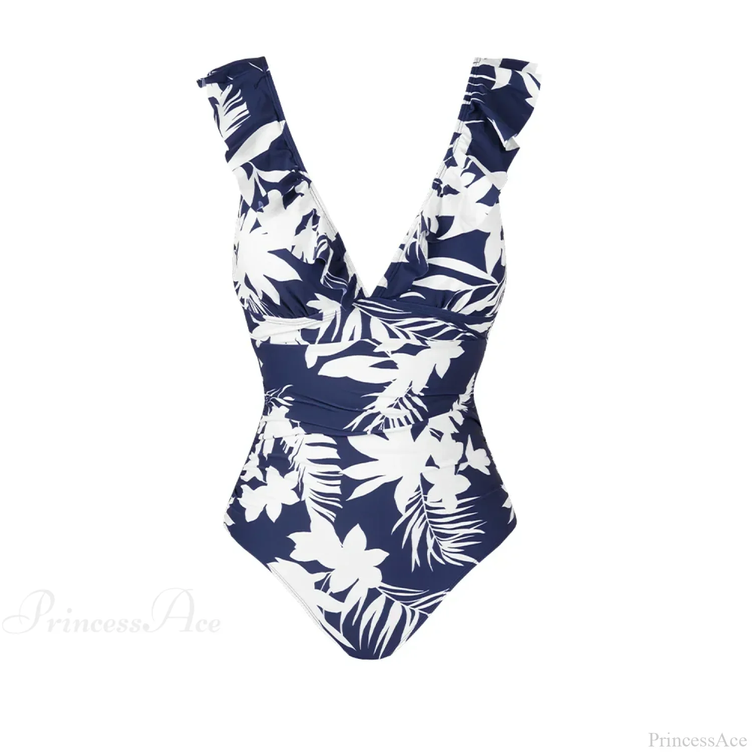 Ruffled V-neck Lace Up Monokini One Piece Set - Image 11