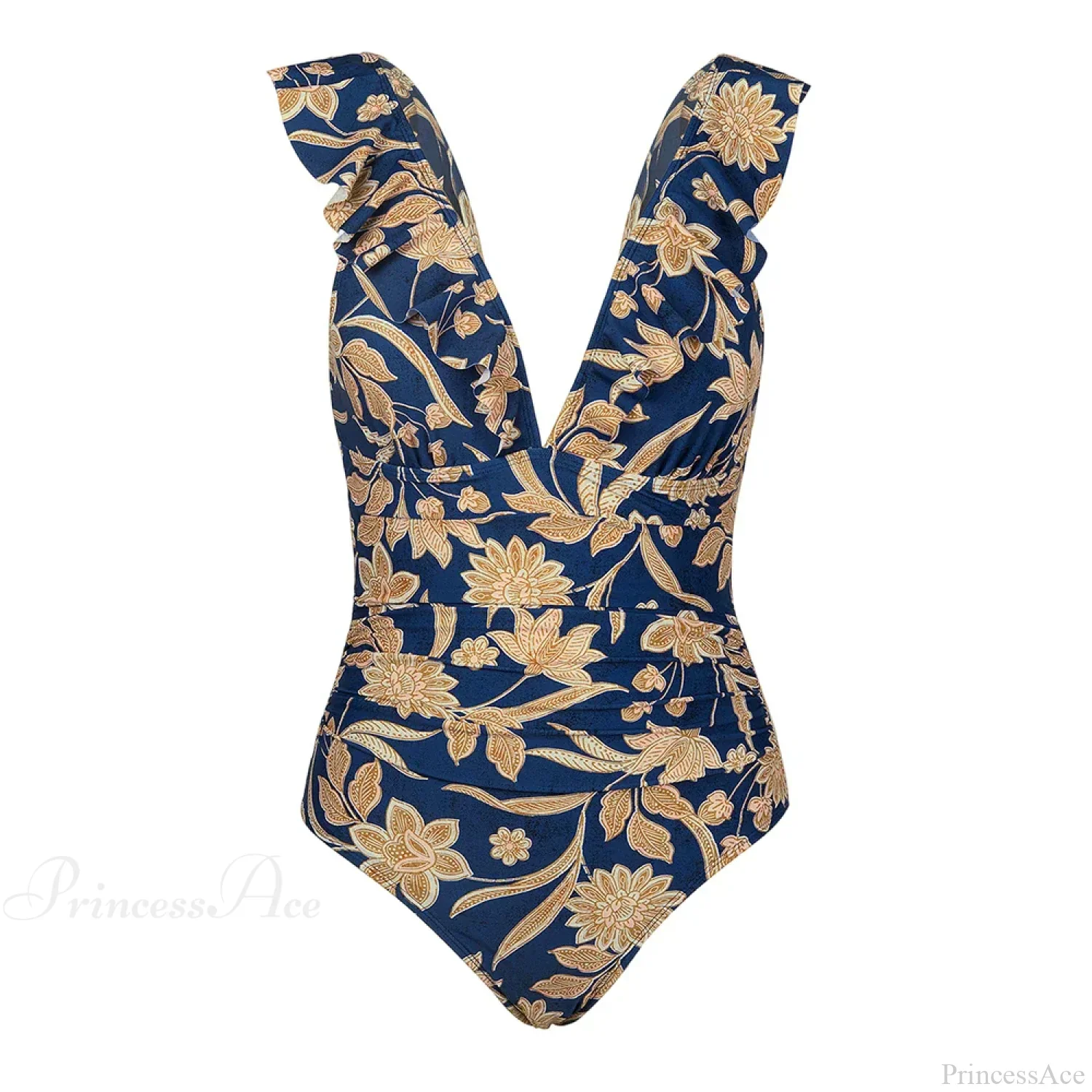 Ruffled V-neck Lace Up Monokini One Piece Set - Image 14