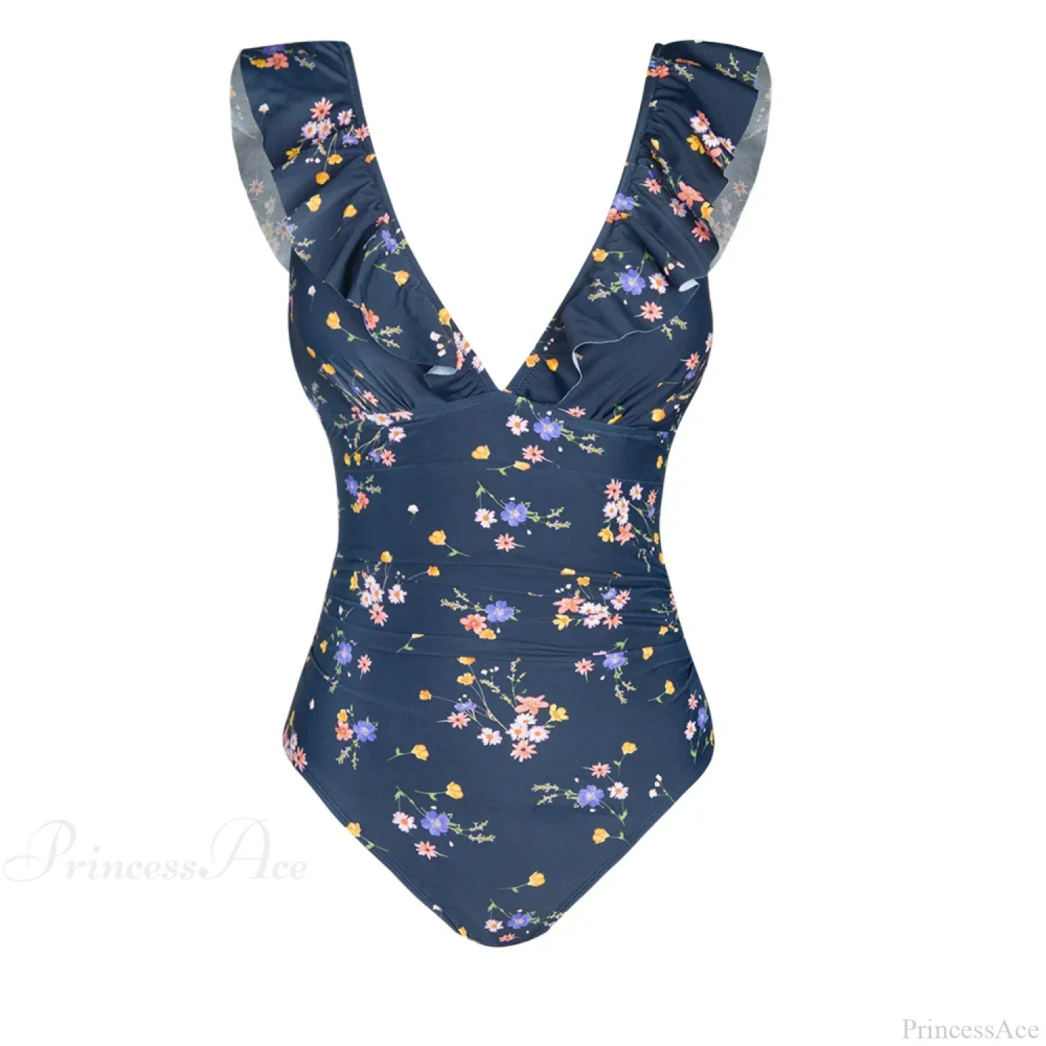 Ruffled V-neck Lace Up Monokini One Piece Set - Image 18