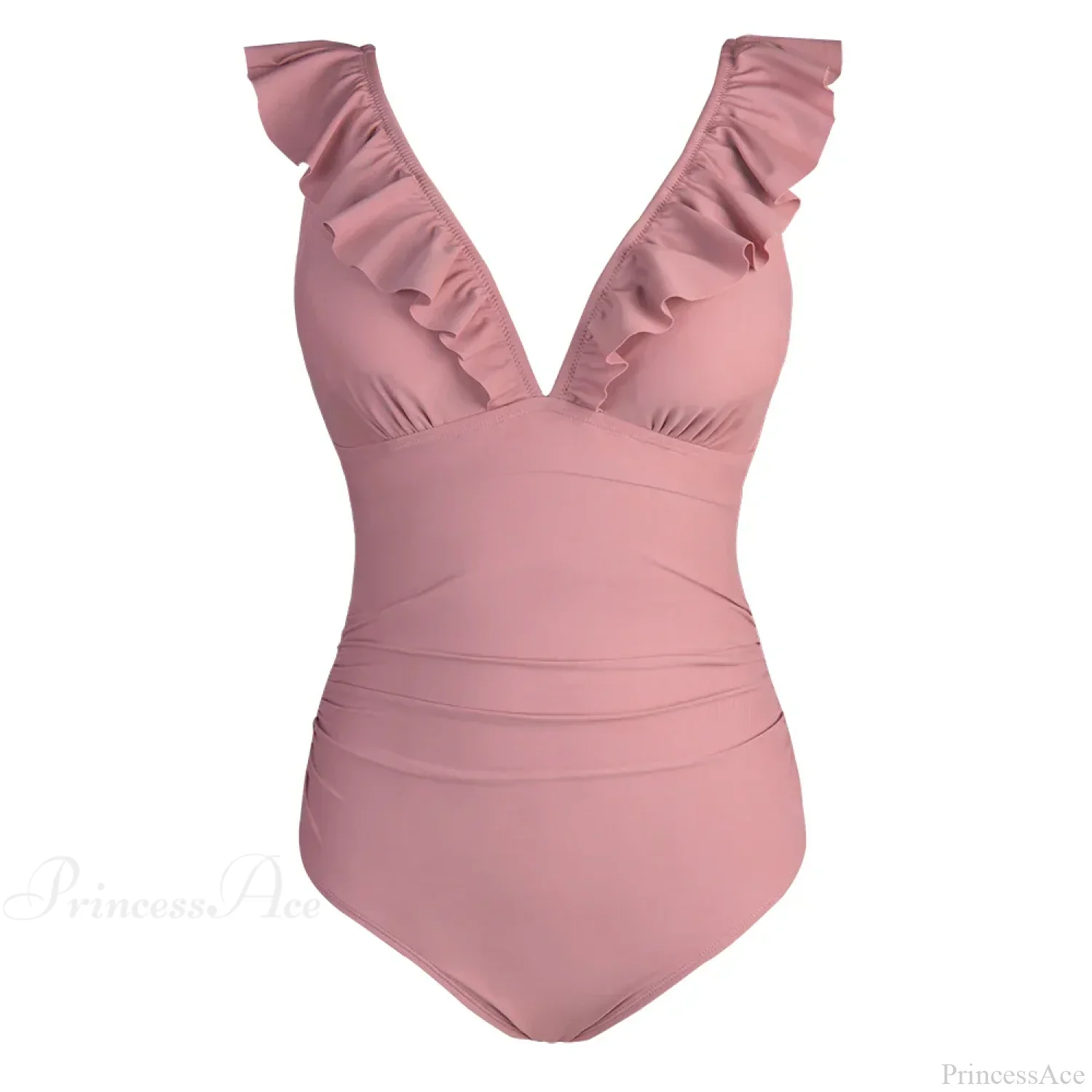 Ruffled V-neck Lace Up Monokini One Piece Set - Image 7
