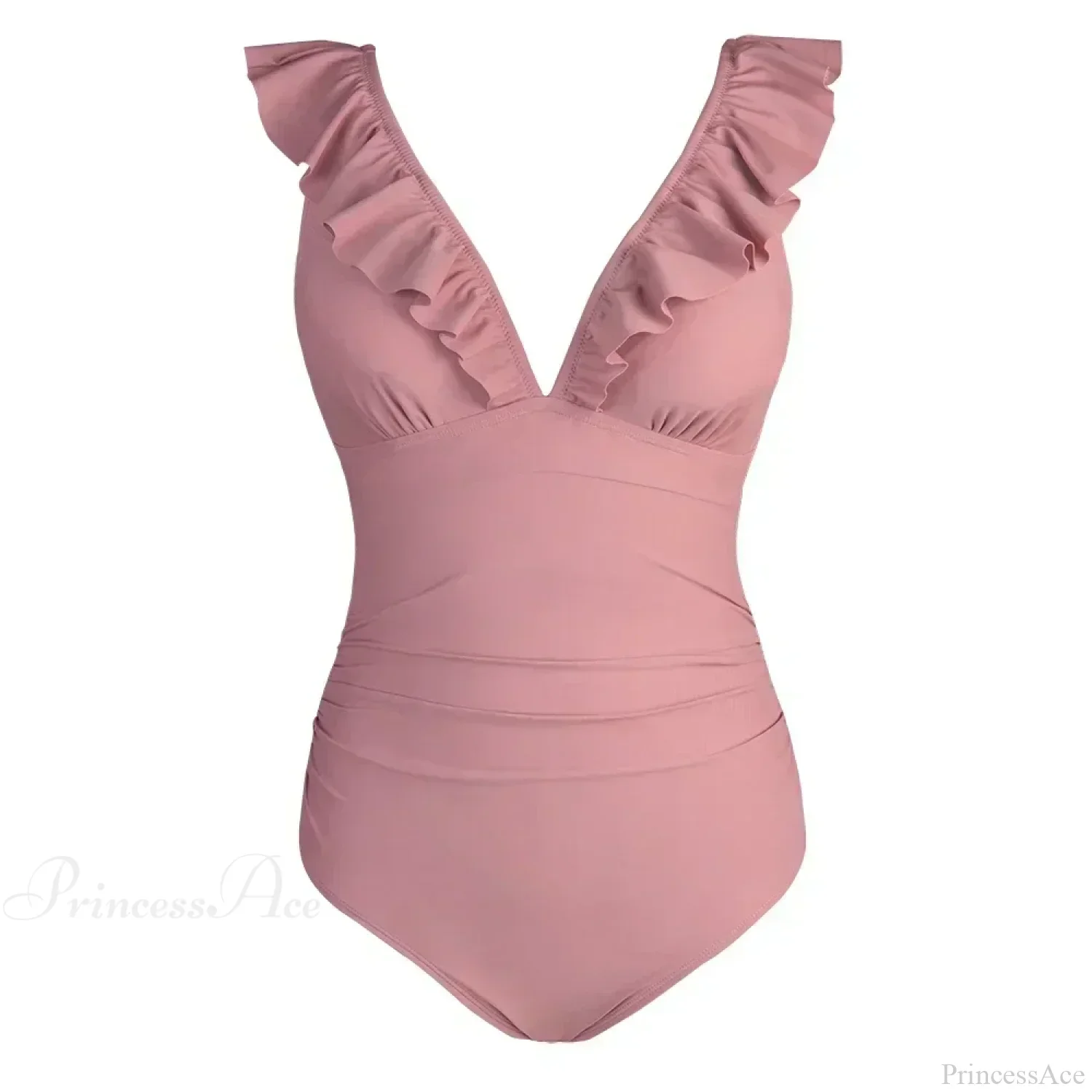 Ruffled V-neck Lace Up One Piece Set - Image 7
