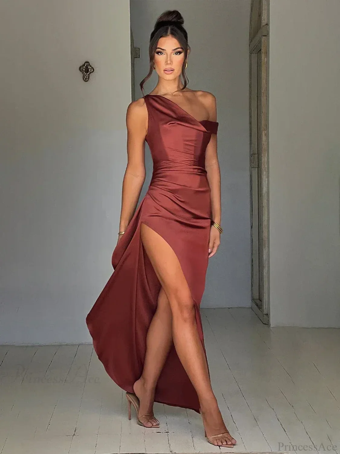 Ruffles Asymmetrical Maxi Vacation Dress - Image 3