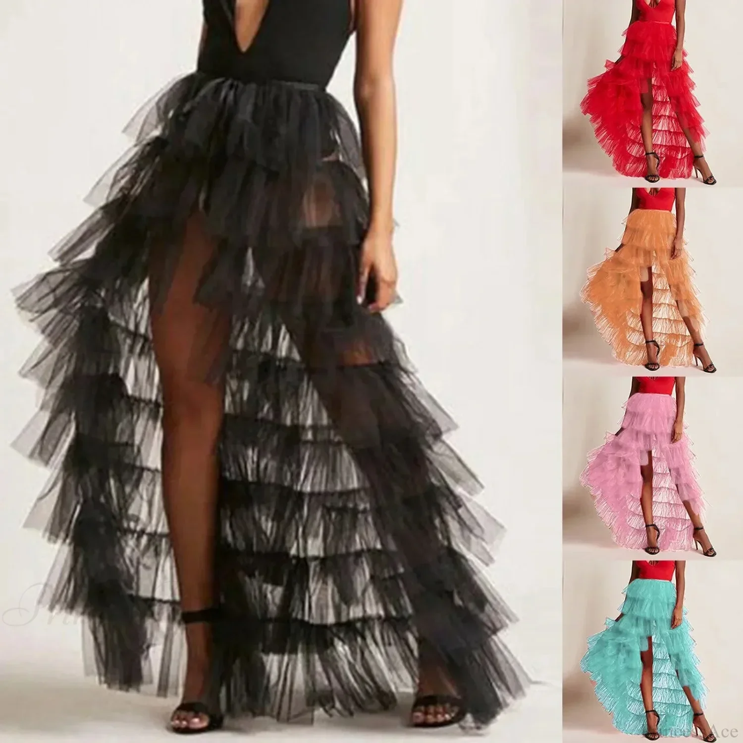 Ruffles Tulle Floor-Length Skirt - Image 2
