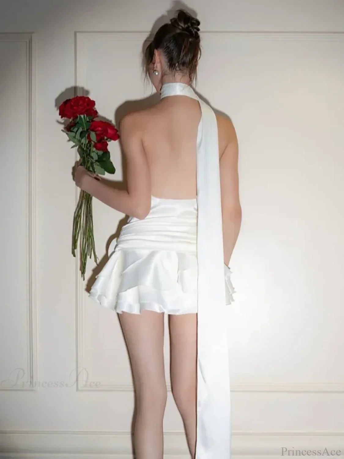 Satin 3D Flower Dress - Image 4